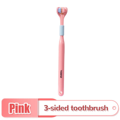 3D Stereo Three-Sided Toothbrush PBT Ultra Fine Soft Hair Adult Toothbrushes Tongue Scraper Deep Cleaning Oral Care Teeth Brush