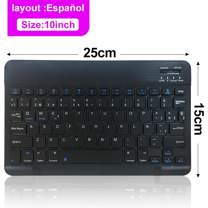 Mini Bluetooth Keyboard Wireless Keyboard Rechargeable For Phone Tablet Russian Spanish Keyboard For Android ios Windows