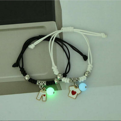 2023 Luminous Cat Star Moon Bracelet Couple Charm Handmade Adjustable Rope Matching Friend Bracelet Infinite Love Jewelry Gifts