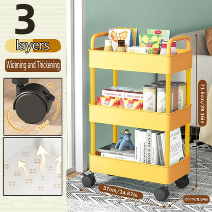 Mobile Storage Rack Trolley Kitchen Bathroom Bedroom Multi Storey Snacks Storage Rack with Wheels Organizer Home Accessories