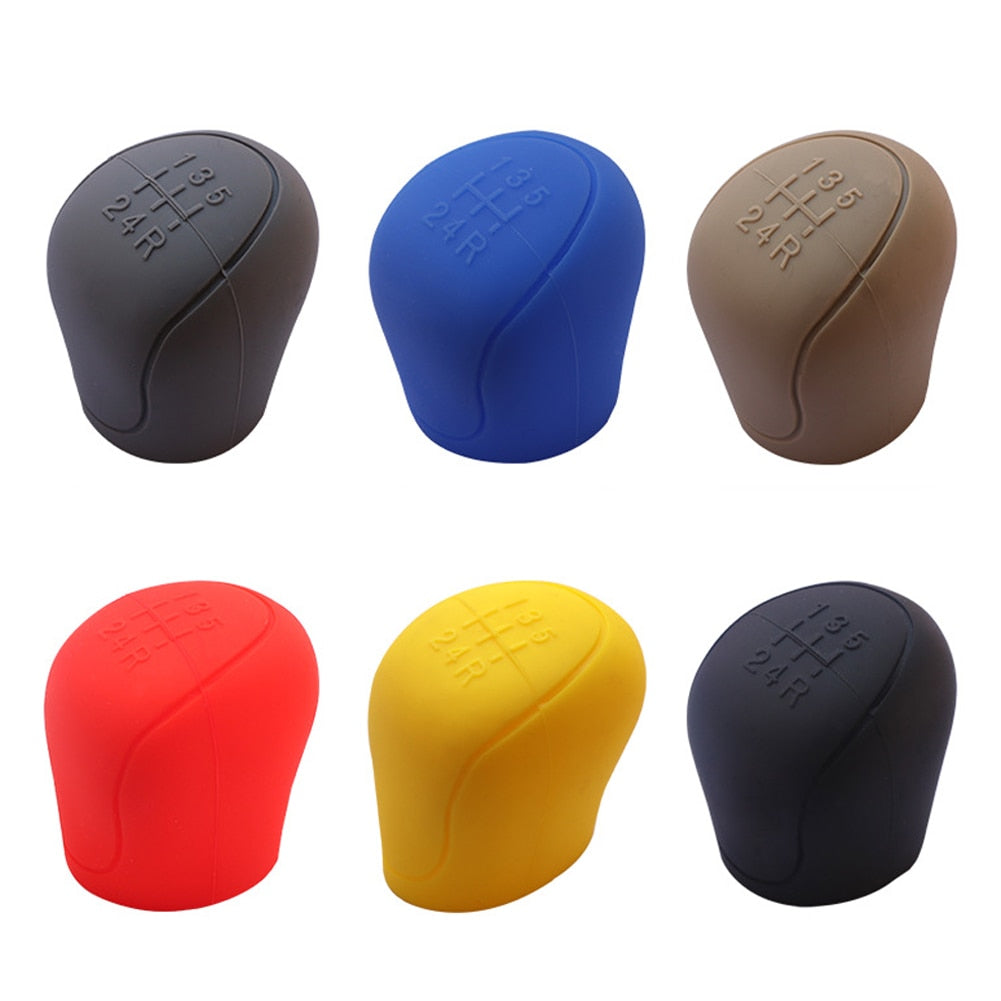 Car Silicone Gear Shift Knob Cover Gear Shift Non-Slip Grip Handle Protective Covers Manual 5 6-speed Car Interior Accessories