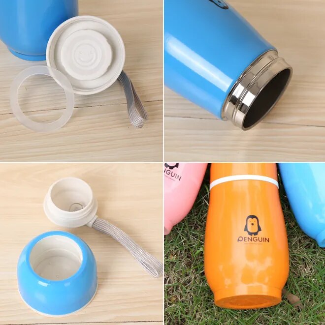 New Hot Quality Creative 300ml Vacuum Flask Outdoor Thermal Cup Penguin Coffee Sports Water Bottle Mug Portable