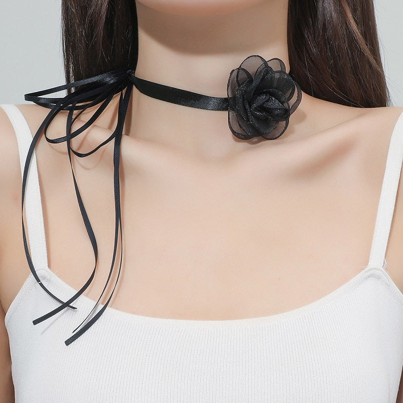 Korean Fashion Velvet Choker Necklace for Women Vintage Sexy Lace Necklace with Pendants Gothic Girl Neck Jewelry Accessories