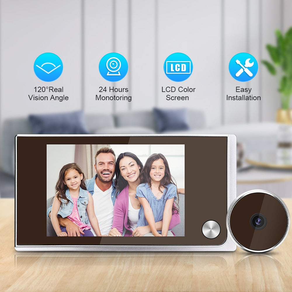 Elecpow New 3.5 Inch Peephole Doorbell Door Camera 120° LCD Digital Door Viewer Cat Eye Door Bell Smart Home Outdoor Monitor