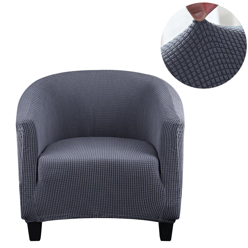 Single Seat Armchair All Cover Solid Color Stretch Club Couch Slipcover Simple Morden Style For Living Room Home Hotel Bar Decor