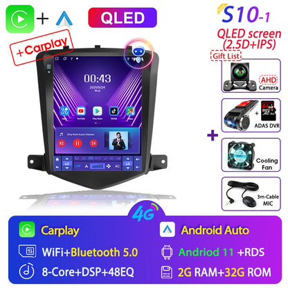 For Chevrolet Cruze 2008-2014 Carplay Android 11 Car Radio Multimedia Video Player Navigaion Head Unit Stereo 2Din Audio Speaker