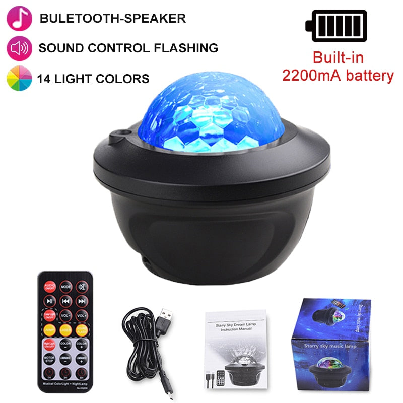 Led Star Galaxy Sterrenhemel Projector Nachtlampje Ingebouwde Bluetooth-Speaker Voor Slaapkamer Decoratie Kind Kids Birthd