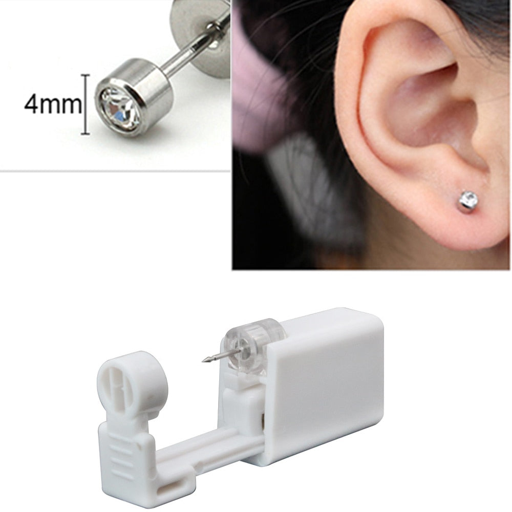 1/2/4Pcs Disposable Sterile Ear Piercing Unit Cartilage Tragus Helix Piercing Gun No Pain Piercer Tool Machine Kit Stud Jewelry