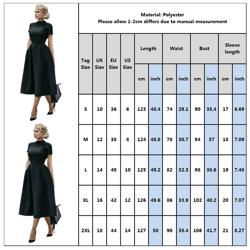 2022 Women Elegant Black Dress Half High Collar High Waist A-Line Dresses Slim Fit Midi Dress Office Lady Female Solid Vestidos