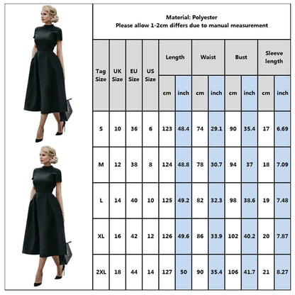 2022 Women Elegant Black Dress Half High Collar High Waist A-Line Dresses Slim Fit Midi Dress Office Lady Female Solid Vestidos