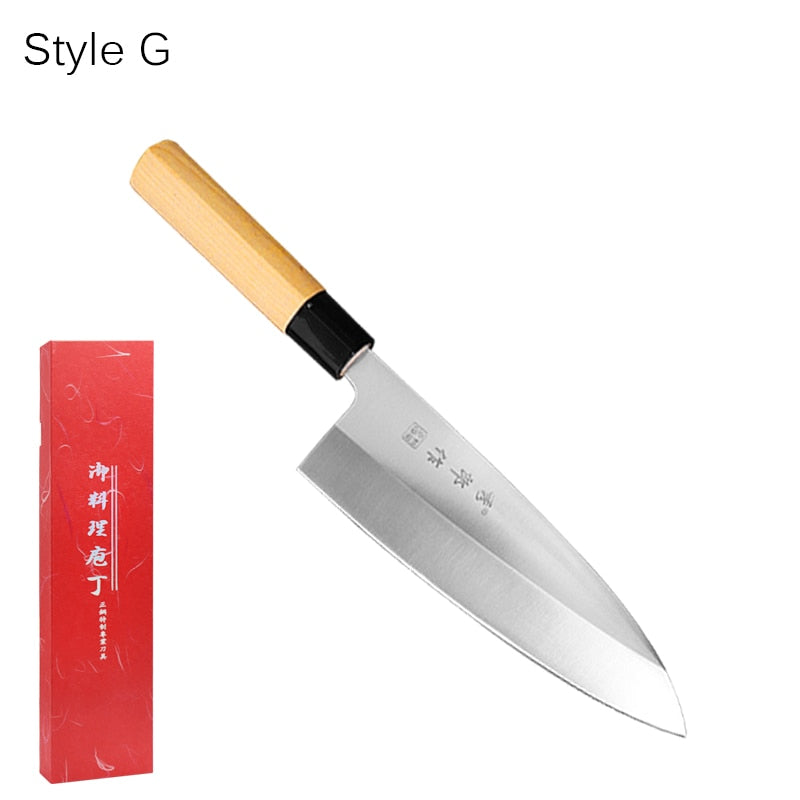 Japanese Kitchen Knife Sushi Sashimi Knife Chef High Carbon Stainless Steel Salmon Knife Slicing Knife Cooking Tool