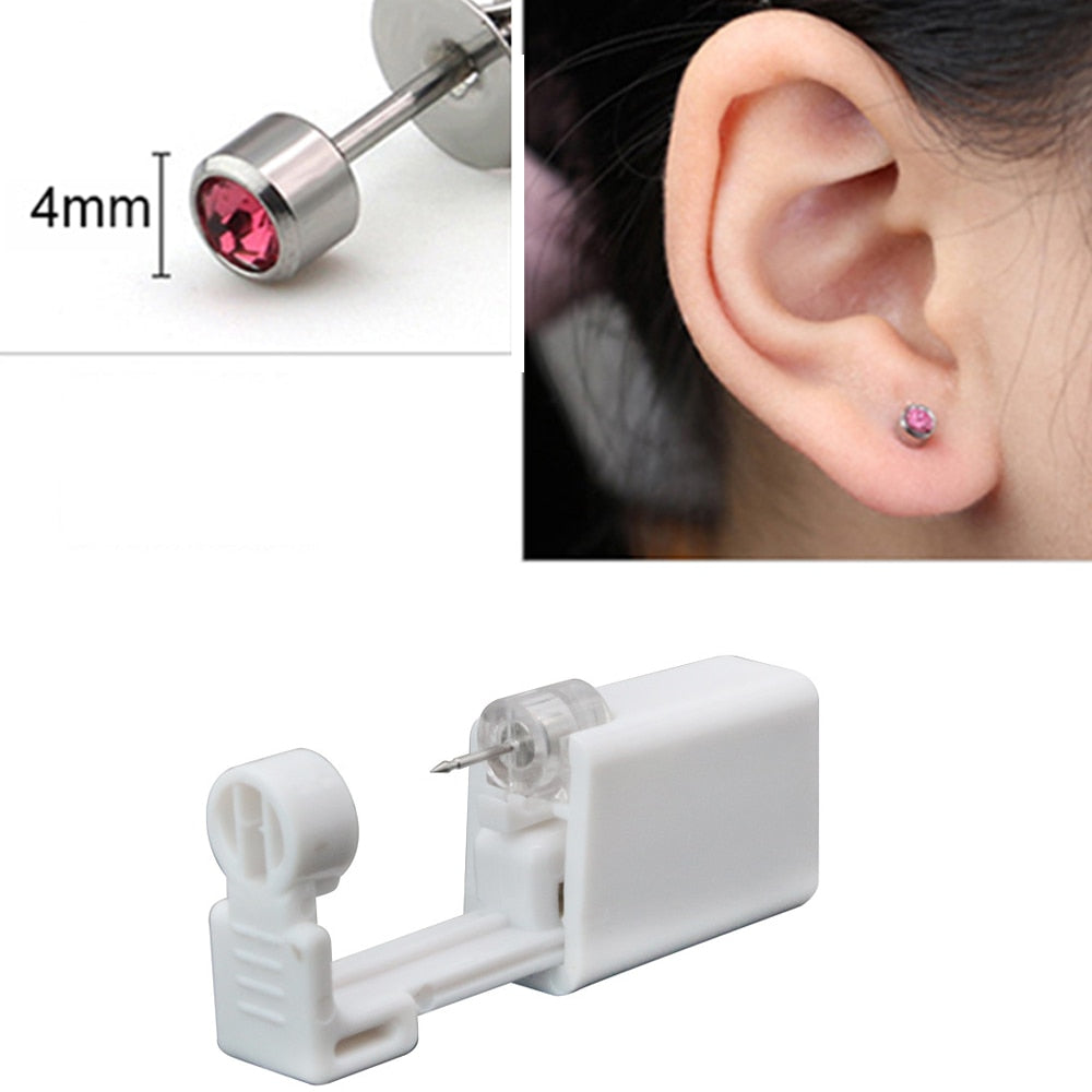 1/2/4Pcs Disposable Sterile Ear Piercing Unit Cartilage Tragus Helix Piercing Gun No Pain Piercer Tool Machine Kit Stud Jewelry