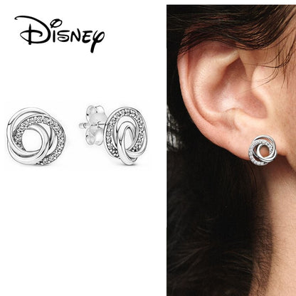 Disney Mickey Mouse Earring 925 Silver Heart Earring Pumpkin Coach Stud Earrings Silver Women Star Butterfly Earrings Jewelry