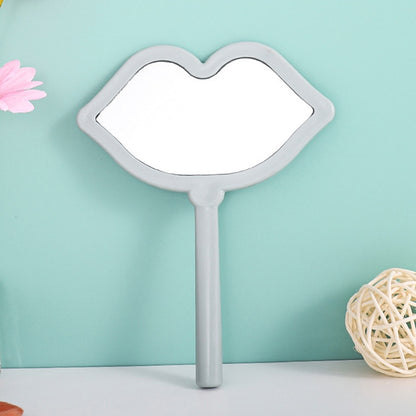 Handheld Makeup Mirror Lip Shaped Makeup Mirror With Handle Hand Mirror SPA Salon Compact Mirrors Cosmetic Mirror For Women