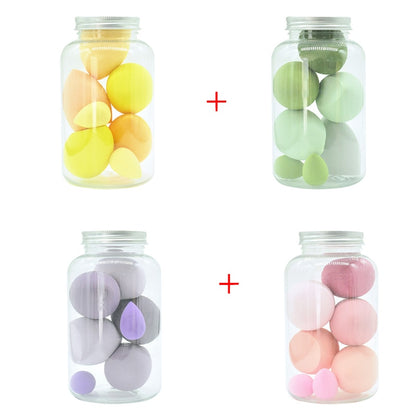 4pcs Makeup Sponge Powder Puff Dry and Wet Combined Beauty Cosmetic Ball Foundation Powder Puff Bevel Cut Make Up Sponge Tools