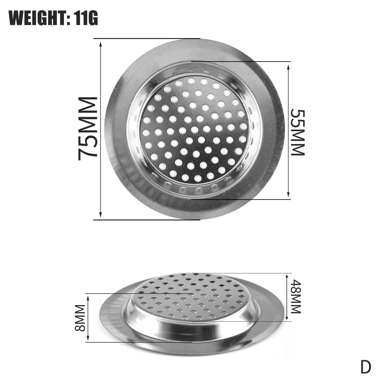 1PCS Kitchen Sink Filter Stainless Steel Mesh Sink Strainer Filter Bathroom Sink Strainer Drain Hole Filter Trap Waste Screen