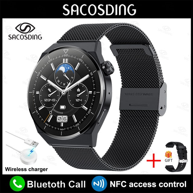 2023 NFC Smart Watch Men GT3 Pro AMOLED 390*390 HD Screen Heart Rate Bluetooth Call IP68 Waterproof SmartWatch For Huawei Xiaomi