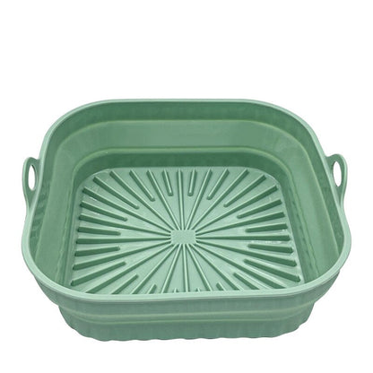 Home Kitchen Baking Dishes Air Fryer Silicone Tray Foldable Mold Pizza Fried Chicken Basket Reusable Multifunctional Bakeware