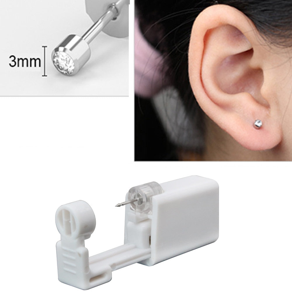 1/2/4Pcs Disposable Sterile Ear Piercing Unit Cartilage Tragus Helix Piercing Gun No Pain Piercer Tool Machine Kit Stud Jewelry