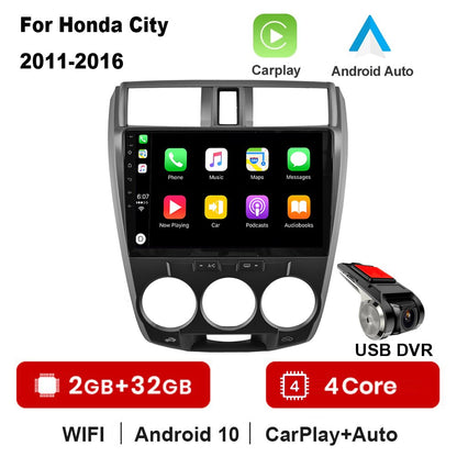 Android 2 Din Car Radio multimedia video player For Honda City 2008 2009 2010 2011 2012 2013 2014 navigation GPS audio 2din dvd