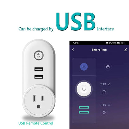 Smart WiFi Power Plug Electrical Outlet EU US AU UK GE JP Socket USB Time Remote Control by Smartlife App Alexa Google Home