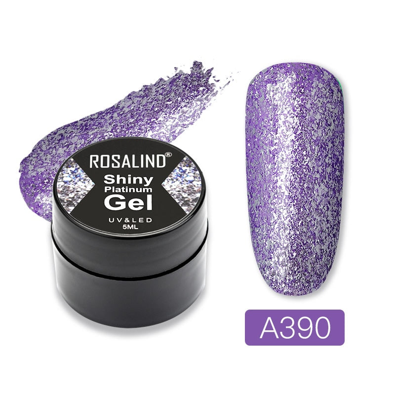 ROSALIND Gel Nail Polish Glitter Paint Hybrid Varnishes Shiny Top Base Coat For Nails Set Semi Permanent For Manicure Nail Art