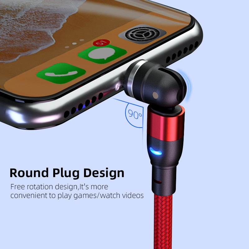 ZUIDID 540 Rotate Magnetic Cable Fast Charging Magnet Charger Micro USB Type C Cable Mobile Phone Wire Cord For iPhone Xiaomi