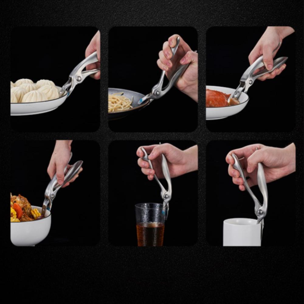 5/8/10PCS 304 Stainless Steel Bird-shaped Silicone Anti-scalding Non-slip Tray Lifter Pot Pan Clamp Kitchen Cookware Handle
