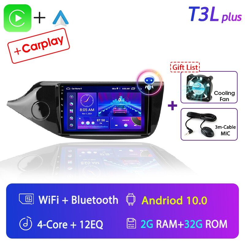 2din 4G Android 11 Car Radio Multimidia Video Player for Kia Ceed Cee'd 2 JD 2012-2018 Navigation GPS Carplay Audio Head Unit 9"