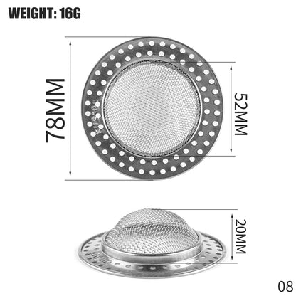 1PCS Kitchen Sink Filter Stainless Steel Mesh Sink Strainer Filter Bathroom Sink Strainer Drain Hole Filter Trap Waste Screen