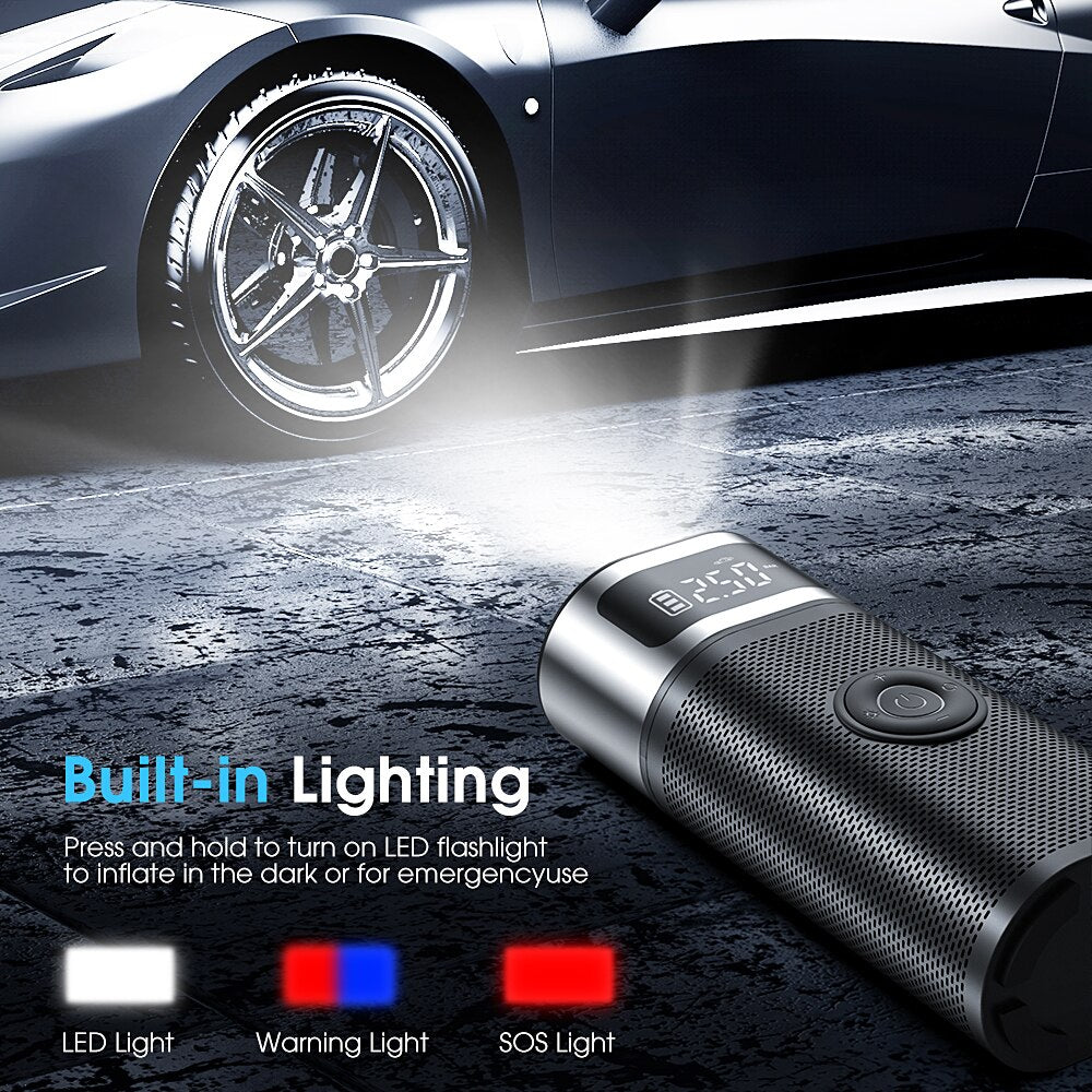 Wireless Mini Car Tire Inflator 12V 150PSI Portable Air Compressor Motorcycle Bicycle Tire Air Filling Metal Electric Air Pump