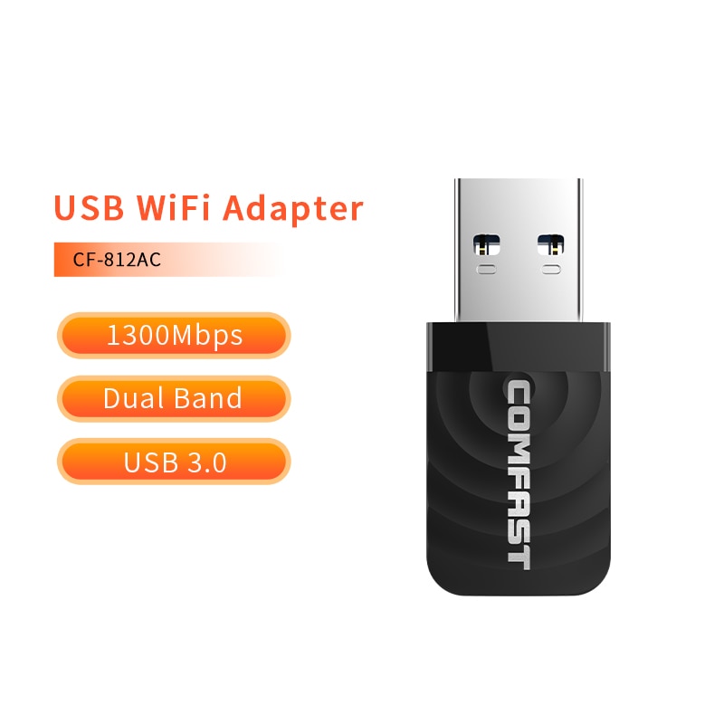 Comfast CF-812AC usb wifi adapter 2.4Ghz/5GHz 1300Mbps USB Wireless Adapter Dual Band WiFi Receiver AC Wi-Fi Dongle Network Card