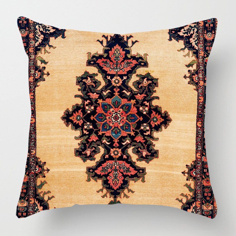 2021 New Ethnic Persian Carpet Print Linen Pillows Case Hot Bohemian Decorative Geometric Throw Pillows Sofa Couch Home Decor