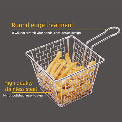 Mini French Fries Basket Stainless Steel Screen Chips Frying Basket Strainer Fryer Cooking Chef Colander Tool Kitchen Gadgets