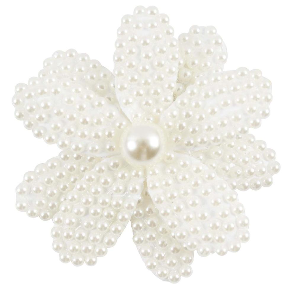 White Pearl Hair Bows With Hair Clips For Girls Kids Boutique Layers Bling Rhinestone Center Bows Hairpins Hair Accessories