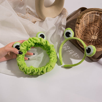 Funny Frog Makeup Headband Wide-brimmed Elastic Hairbands Cute Girls Hair Bands Women Hair Accessories Girls Hairband