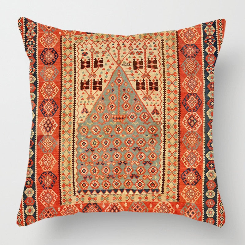 2021 New Ethnic Persian Carpet Print Linen Pillows Case Hot Bohemian Decorative Geometric Throw Pillows Sofa Couch Home Decor