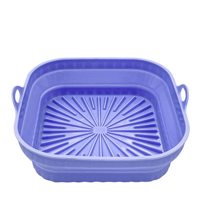 Home Kitchen Baking Dishes Air Fryer Silicone Tray Foldable Mold Pizza Fried Chicken Basket Reusable Multifunctional Bakeware