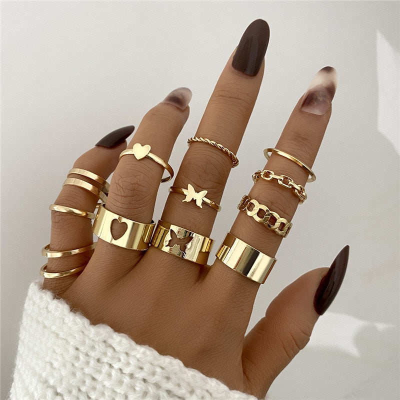 Hip Hop Cross Ring On Finger Chains Adjustable Jewelry Rings for Men Women Gothic anillos Aesthetic Rings 2023 Trend Accessories