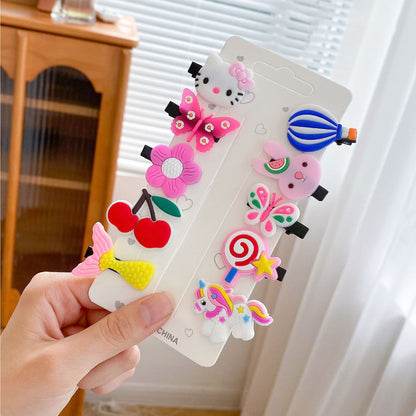 10PCS/Set New Cute Cartoon Unicorn Hair Clips for Girls Colorful Sweet Unicorn Hairpin Kids Barrette Hair Accessories for Girls