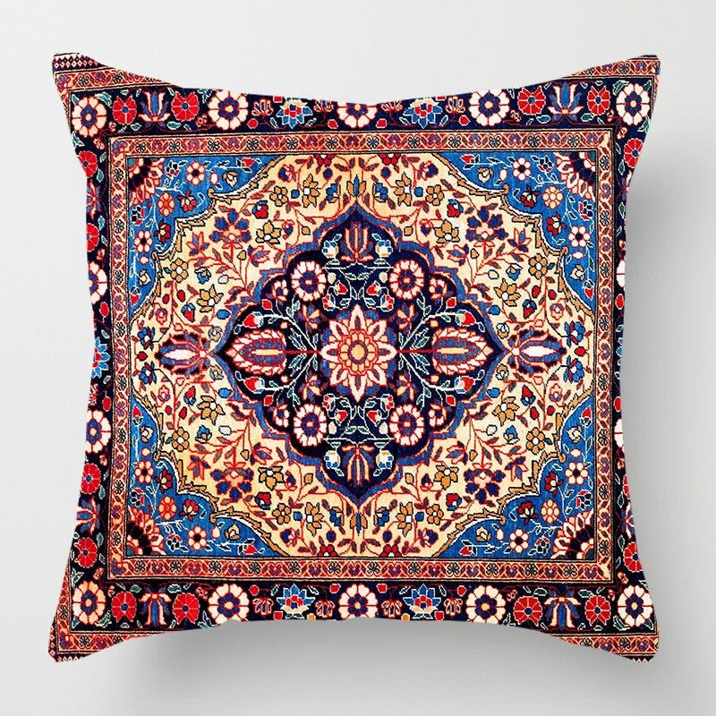 2021 New Ethnic Persian Carpet Print Linen Pillows Case Hot Bohemian Decorative Geometric Throw Pillows Sofa Couch Home Decor