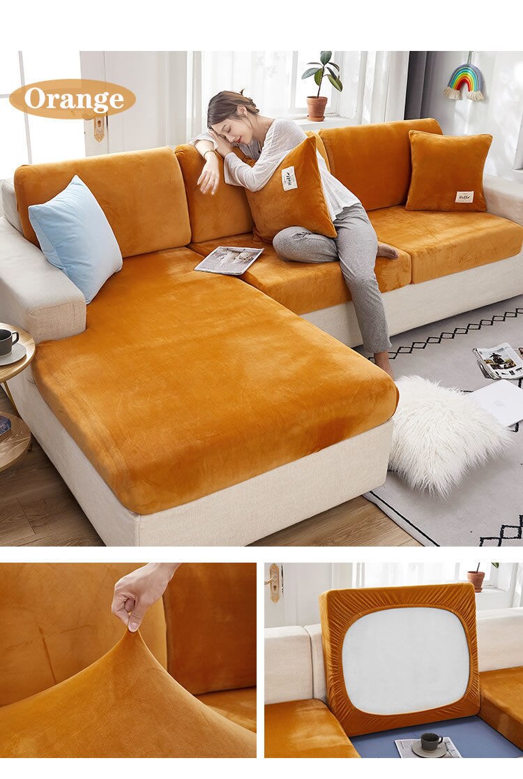 Sofa Cushion Cover Elastic Home Decoration Solid Color Protector Sofa Cover Couch Cover Slipcover Personshable Sofa Cushion Case