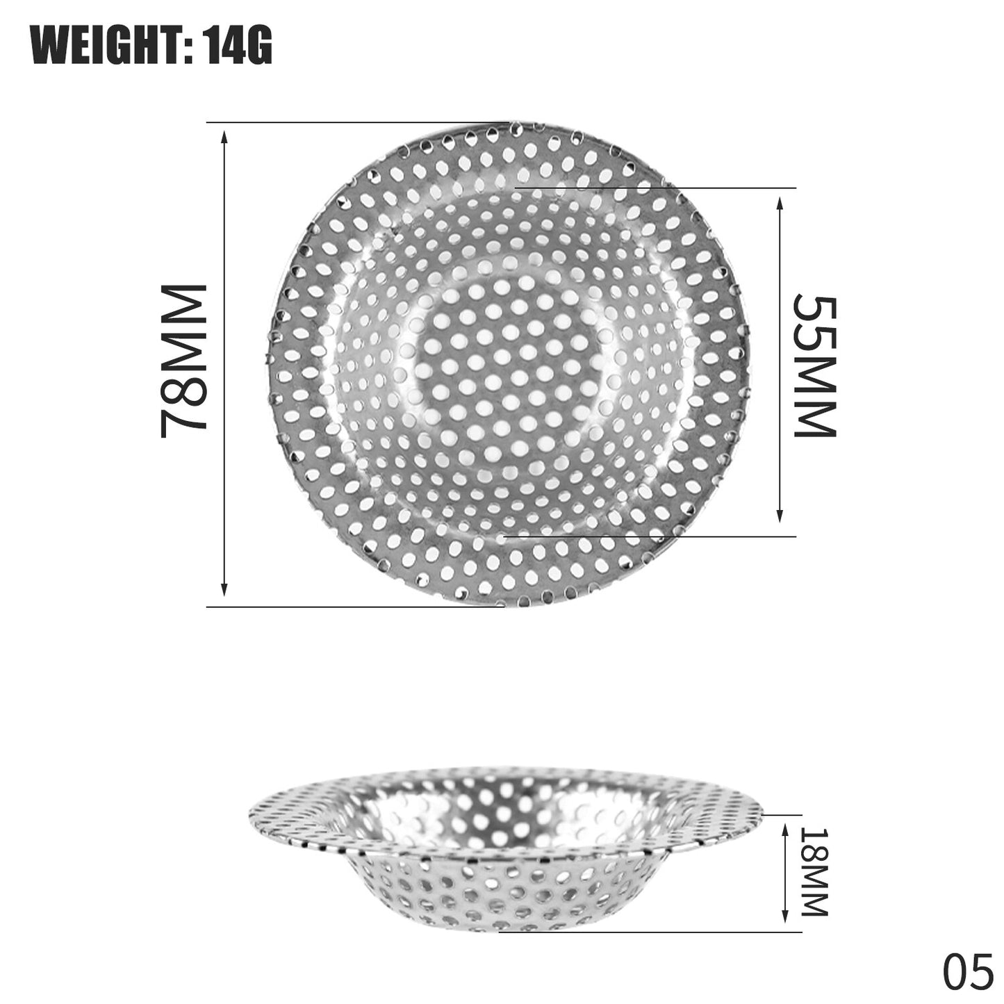 1PCS Kitchen Sink Filter Stainless Steel Mesh Sink Strainer Filter Bathroom Sink Strainer Drain Hole Filter Trap Waste Screen