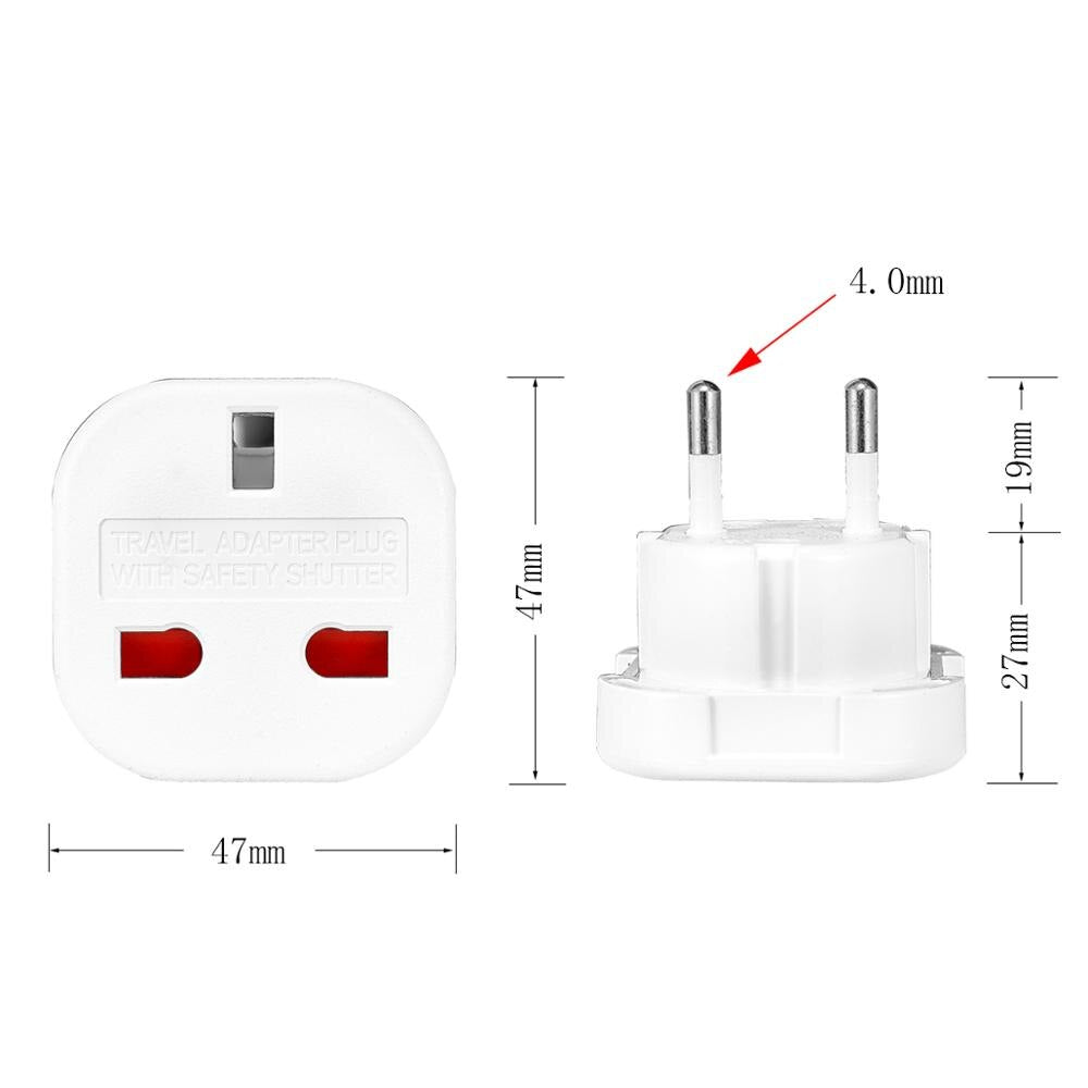 1pcs UK to EU Socket Adapter 220V Euro Travel Plug Converter AC Wall Charger Power Adapter UK British Adapter Electrical Outlets