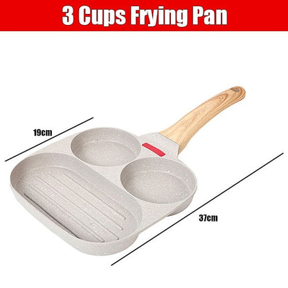 Non-Stick Frying Pan Square Grilling Pan Divided Omelet Egg Frying Pan Steak Breakfast Skillet for Gas Stove Induction Cookware