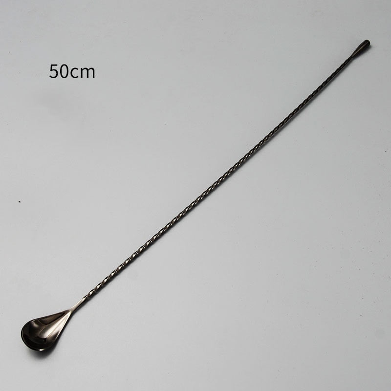 30/40/50cm Stainless Steel Stir Bar Spoon Mixing Ounces Cocktail Scoops Spiral Pattern Bartender Tools Teadrop Spoon Bar Tool