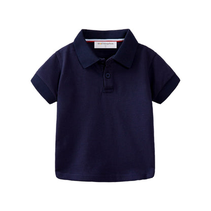 Mudkingdom Fashion Boys Polo Shirts Solid Cotton Car Lapel Short Sleeve Little Boy Clothes Casual Toddler Summer Tops Kids Wear