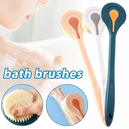 1pc Bath Brush Long Handle Soft Hair Bath Brush Back Ball Brush  Bathroom Body Brushes Mud Scrub Back Brush Massage Brush