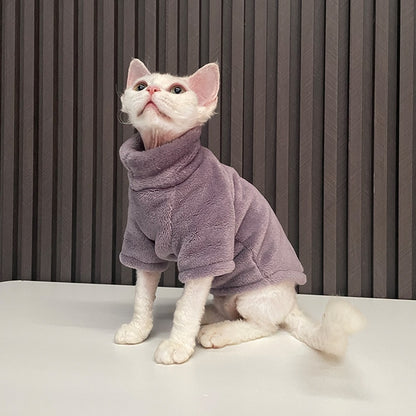 2022 New Hairless Cat Sweater Winter Fashion Thickening Warm Sphynx Clothes Home Comfortable Winter Dog Clothes for Small Dogs