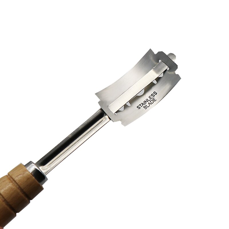 Wooden Bread Lame Tools Bakery Scraper Bread Knife/Slicer/Cutter Dough Breads Scoring Lame with Blades Arc Curved Knife